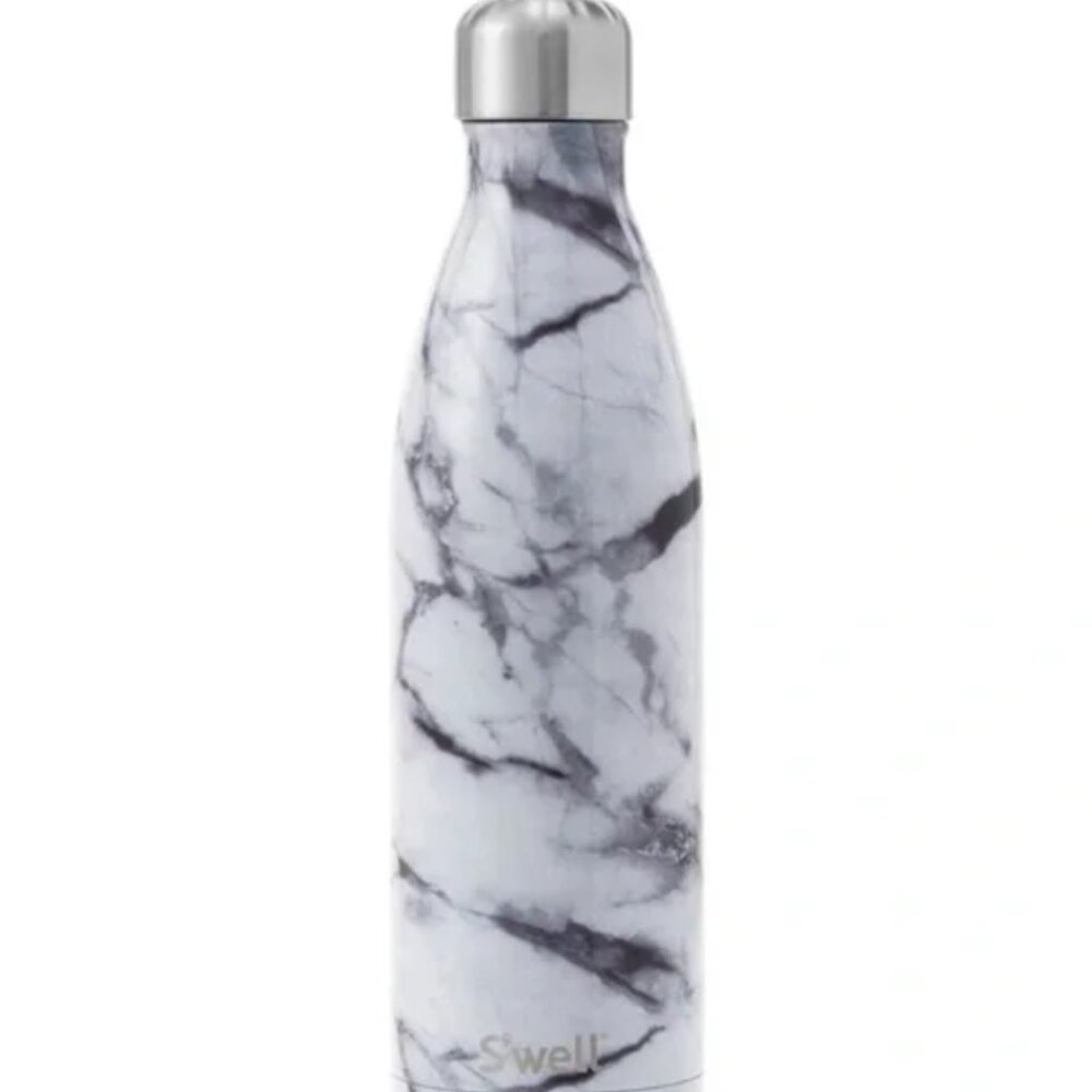 S'well White Marble Steel Insulated Water Bottle // 20oz